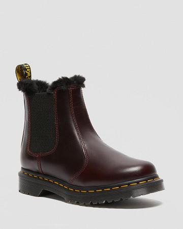 Dr Martens 2976 Leonore Faux Fur Gevoerde Laarsjes Dames Bordeaux | NL 658TCE